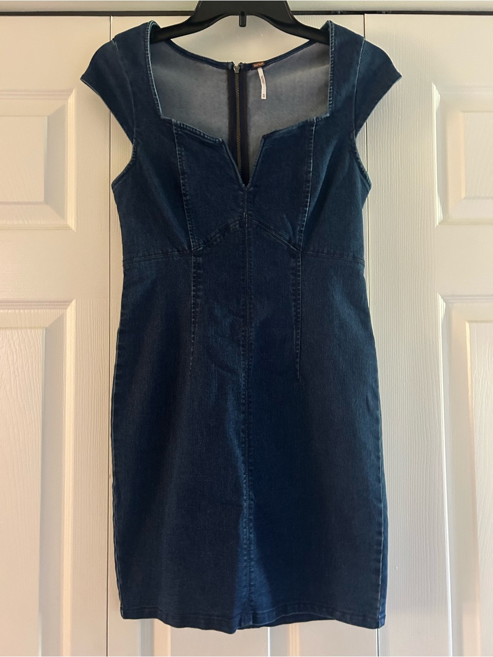 Free People Indigo Denim Zip-Back Dress